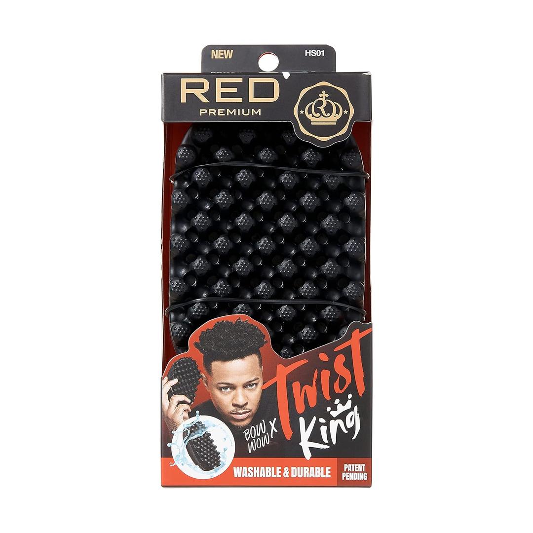 RED by Kiss BowWow Twist King Premium Luxury Twist Styler Comb Brush, Durable Washable Alternative for Sponge for Barbers and Daily Use, Ideal for Afro, Curly, Coiled, 4C Hair (Original)