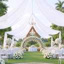 40ft10ft White Ceiling Drapes for Weddings Events Wrinkle-Free Polyester Ceiling Backdrop for Ten Canopy Church Stage Bedroom Decor 8 Panels 510ft