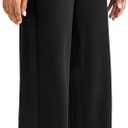 Wide Leg Pants Women High-Waisted Yoga Work Dress Pants, Casual Sweatpants, Petite/Regular/Tall (XX-Large, Black)