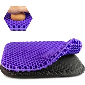 Shouken Large Gel Seat Cushion for Long Sitting - 18 x 17 Inches, with Non-Slip Cover, Soft & Breathable, Gel Chair Cushion for Wheelchair, Car, Desk, Home, Office Chair, Hip Pain Relief