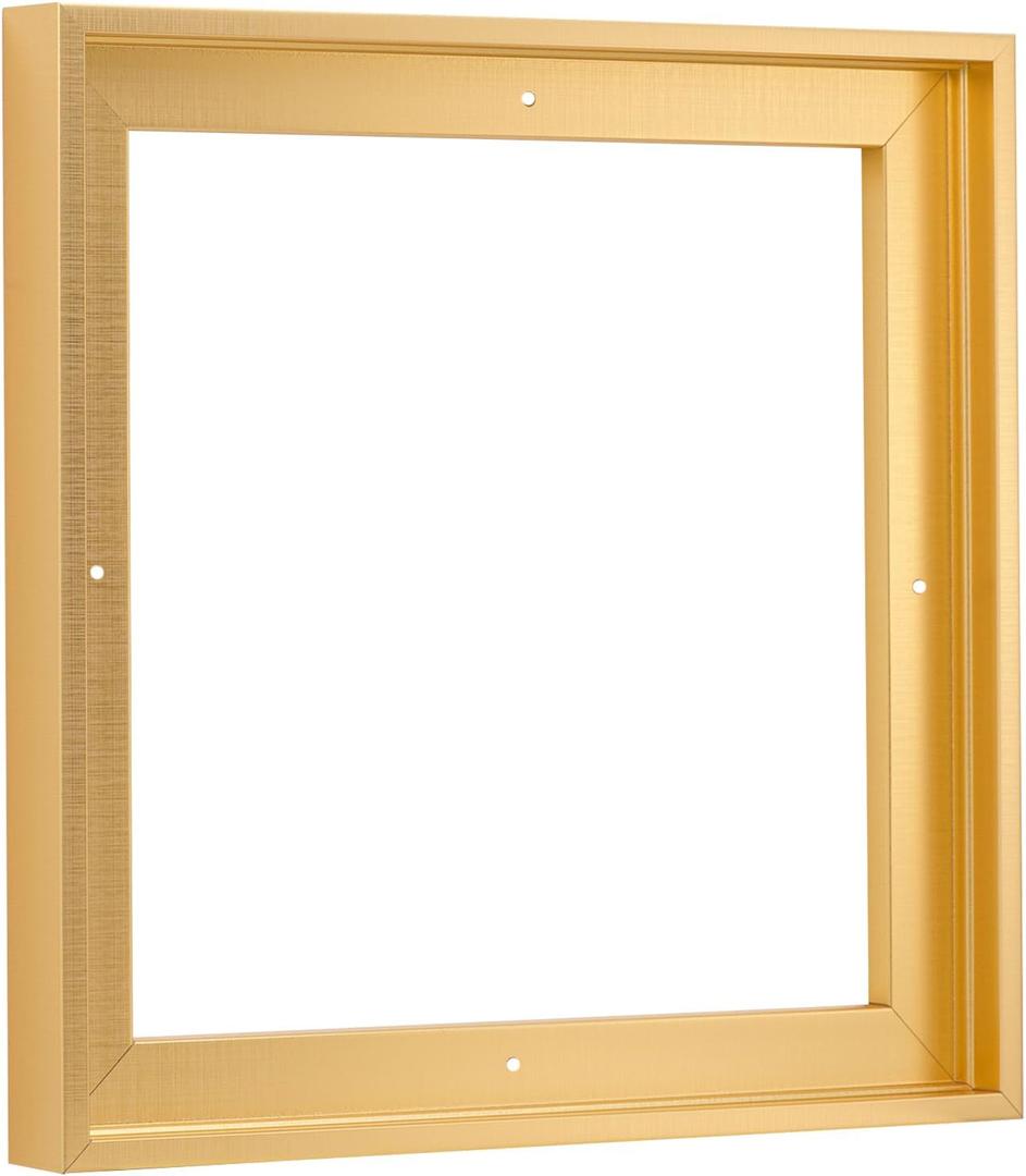 PIXY CANVAS Floater Frame 12x12 for 3/4 (0.75) inch Deep Canvas Paintings/Canvas Prints/Wood Canvas Panels/Wall Art/Wall Decor/Home Decor/Artwork (Brass Gold, 12 x 12 inch, Square)