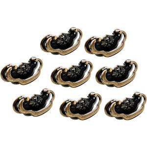 QCAA Vintage Bail Drawer Pull Handle for Furniture Wooden Case Box, Zinc Die Cast, 3" Length x 1-1/4" Height, Antique Brass, 8 Pack, Made in Taiwan