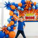 Orange and Metallic Blue Balloon Garland Arch Kit with star-printed Star Shape Balloons Birthday Backdrop for anime Dragon Cartoon hero Theme Birthday Sports Space Basketball Party Decorations