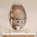 Hasipu Irregular Wall Mirror - 31"x20" Asymmetrical Frameless Mirror, Modern Decorative Mirrors for Living Room, Entryway, Hallway, Bathroom, Bedroom,Wall Mounted Home Decor
