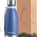 koodee Small Water Bottle 9 oz Stainless Steel Insulated Water Bottle Double Wall Vacuum Leak Proof Cola Shape Metal Sports Water Bottles (Royal Blue)