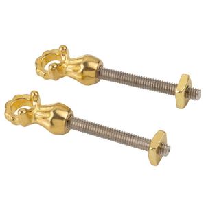 Fancy Brass Eye Bolts with Nuts | 2Pack | Screw Eye Hook, Antique Eyelet Screw for Bail Handles & Some Other Furniture | M-1B