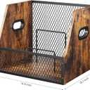 Vinyl Record Storage,Wooden Crate Vinyl Holder with Dividers for Albums & Magazine Rack Organizer for 60+ Records Case Box for 7/10/12 inch