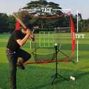 7'x7' Portable Baseball Net Set - Batting, Hitting & Pitching Practice Net with Baseball Tee, Carrying Bag, for All Skills