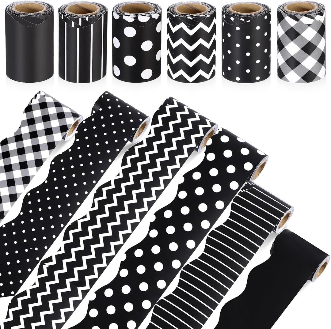Tenceur 98.5 ft Bulletin Board Border Classroom Decor, Polka Dots