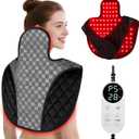Cholas Red Light Therapy for Body, 3-in-1 Near Infrared Red Light Therapy for Shoulder Back Neck, 660nm and 850nm Wearable Red Light Pad with 3 Light Modes, 5 Brightness, 9 Timer for Office Home Use (Black)