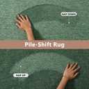 FinRec 4x6 Washable Area Rugs for Bedroom Living Room, Low Pile Thin Rug Solid Color, Non-Slip Carpet Indoor for Home Decor (Green/White)