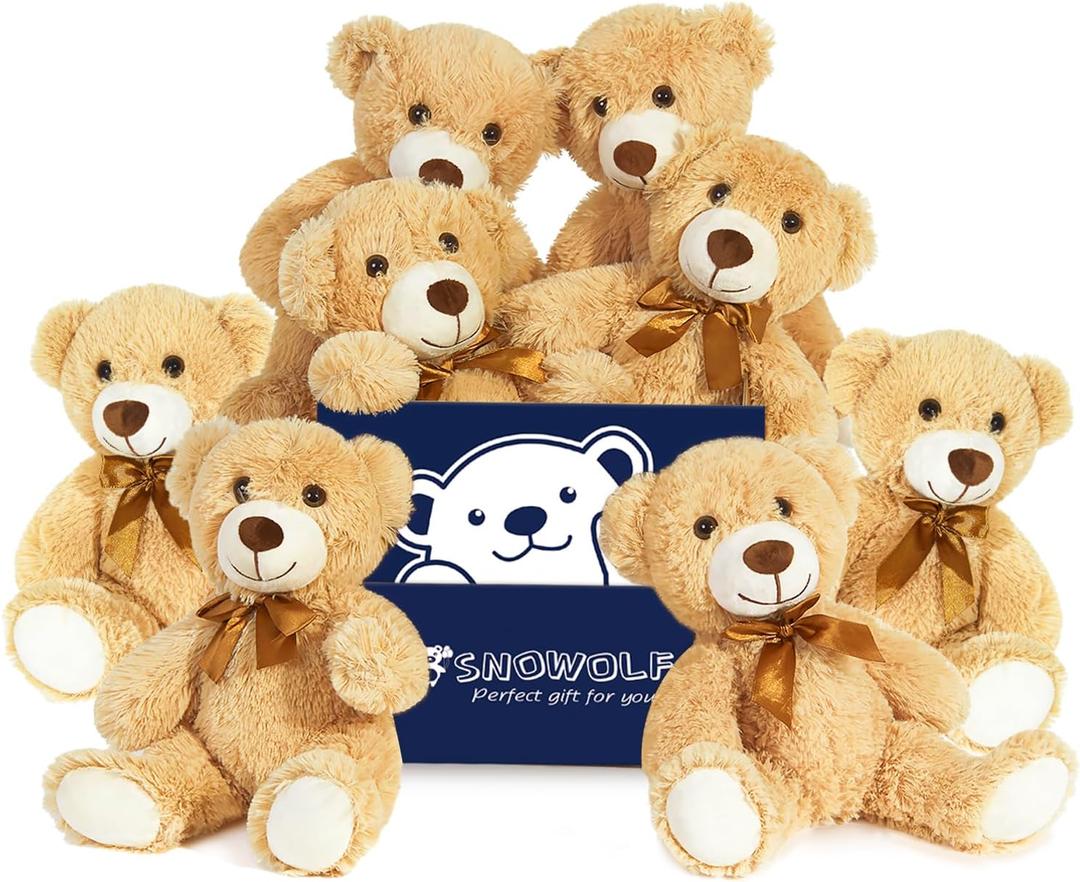 12 Pcs Teddy Bears Bulk Baby Shower Cute Stuffed Animal Toy for Decorations