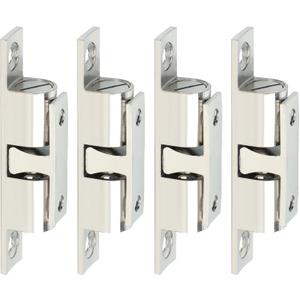 Alise Double Roller Catch Cabinet Latches,Adjustable Double Ball Tension Roller Catch Latch Brass Cabinet Door Latch,67mm Solid Metal Cabinet Latches and Catches,Pack of 4,Silver