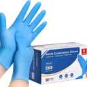 Schneider Nitrile Exam Gloves, Blue, 4 mil, Powder-Free, Latex-Free, for Medical Exam, Cleaning and Food Prep, Non-Sterile (XL)