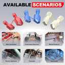 3 x AIRIC UL Listed Nylon Spade Quick Disconnect Connectors Kit, 22-10 Gauge Male and Female Electrical Connector Wire Spade Crimp Terminals, Wiring Crimps Insulated Terminal Assortment Kits, 100 Pcs