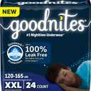 Goodnites Boys' Nighttime Underwear, Size XXL (120-165 lbs), 54 Ct (3 Packs of 18)