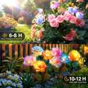 Solar Lights Outdoor Waterproof for Garden Decor, 4 Pack Solar Garden Lights for Outside, Outdoor Solar Lights for Yard with Solar Flowers Lights, Solar Powered Yard Decorations