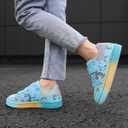 GEERX Toddler Girl Shoe Lightweight Casual Adjustable Strap Cute Unicorn Sneaker Comfortable for Walking Running (Infant/Toddler/Little Kid) (Blue)