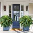 MARTINE MALL 2Pcs 48''/ 88 Leaves XXL Large Fake Ferns Artificial Ferns for Outdoors, UV Resistant Faux Boston Fern for Outdoor Planter Realistic Hanging Artificial Fake Plants for Porch Patio (Green)