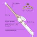 Conair Double Ceramic -Inch Curling Iron with Bonus Claw Clip, -Inch Barrel Creates Spiral Curls, Hair Curler for Use on Short to Medium Hair, White/Rose Gold