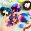 JOYIN 8Pcs 3D Printed Dragon Eggs with Laster Color Dragon, Articulated Magic Toys, Easter Basket Stuffers for Kids Party Favors, Easter Egg Hunt, Classroom Prize Supplies