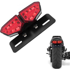 Anki HappiGo Motorcycle Tail Light, Motorcycle Integrated Brake Tail&Turn Signal Light with License Plate Bracket for Harley, Honda, Yamaha, Suzuki, Motorbikes, ATVsRed