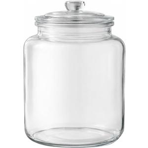 Large 6 Gallon Glass Storage Jar with Lid, Extra Wide Mouth Glass Canister, Heavy Duty Clear Glass Container for Flour, Rice, Dry Food, Kitchen Storage (6 Gallon)