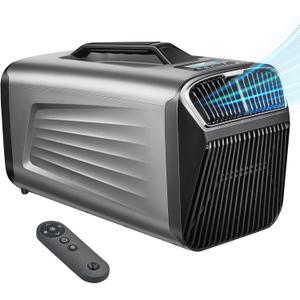Outohome 5200BTU Portable Camping Air Conditioner For Tent Outdoor and Indoor Use,400W Low Power for RV,Truck,Van and Car Cooling,Small Warehouse and Tool Room (Dark Silver)