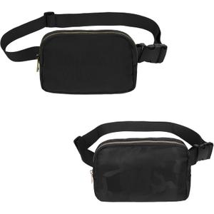 Waist Belt Bag Fashion Fanny Women and Men Gift Waist Pack With Adjustable Strap For Travel Running Hiking Walking Black+Camo Black
