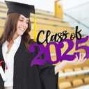 Graduation Decorations 2025 Purple Class of 2025 Wooden Sign Graduate Photo Props for College High School Graduation Party Supplies