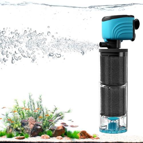 Aulofee Submersible Aquarium Filter, Upgraded 50-150 Gallon Fish Tank Filter with Fish Guard, 450GPH Internal Whisper Pump for Turtle Tank, Debris Tra