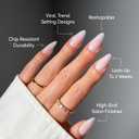 Glamnetic Press On Nails - Medium Almond Fake Nails, Milky Pink Nails, Blush Blanket | 15 Sizes - 30 Nail Kit with Glue | Gift for Mom