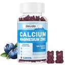 Calcium Magnesium Zinc Gummies with Vitamin D3 & K2 - High Potency Enhanced Absorption -60 Blueberry Gummies Flavored. EXP 08-2026
