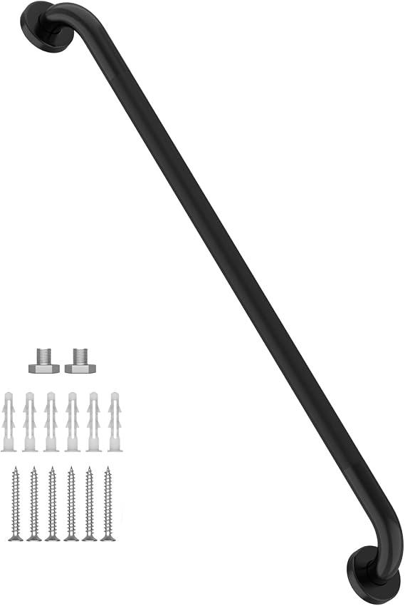 36 Inch Shower Grab Bar Oil Rubbed Black, Munzong Anti Slip Bathroom Grab Bar, Knurled Bathroom Balance Bar,Safety Hand Rail Support Handicap Elderly Injury Senior Assist Bath Handle | Knurled Bathroom Balance Bar,Safety Hand Rail Support Handicap Elderly Injury Senior Assist Bath Handle