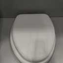 Mayfair Padded Toilet Seat with Chrome Hinges, Soft Vinyl over Wood Core Seat, Made in USA, Elongated, White