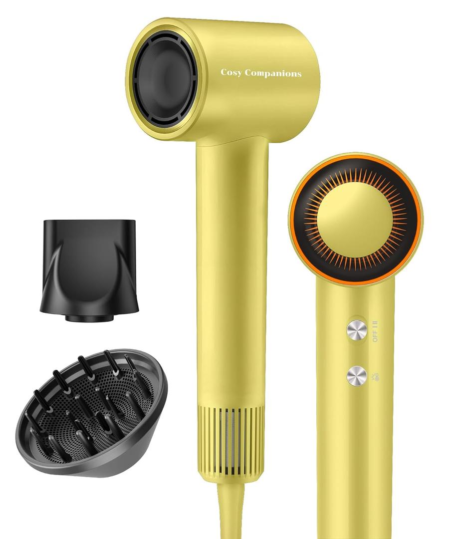 Cosy Companions Hair Dryer Negative Ion, Professional Blow Dryer with High Speed Motor, 200 Million Ions, Low Noise, Portable for Home