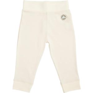 MON CHOU Organic Cotton Baby Pants - 100% Pima Cotton - Lightweight and Breathable Infant Pants for All Seasons - Ultra Soft, Luxury Ribbed Baby Leggings (Ivory, 6-9)