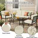 hyha 14Pcs Patio Cushion Covers, Stretch Outdoor Couch Cushion Covers Replacement, Washable Outdoor Chair/Sofa Slipcovers for Patio Furniture Cushions Protector with Elastic Bottom(Beige,Cover Only)