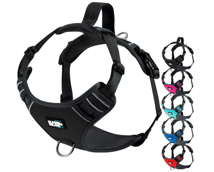 Black Rhino  Dog Strap Harness with 4 x Metal Buckles,for X-Large Sized Dog,K9 Vest,Y-Shape Chest,Adjustable Pet Harness,No-Pull Front Leash Clip (X-Large (Pack of 1), Black)
