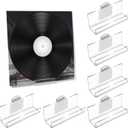 Kalami 12 Pack Vinyl Record Holder Wall Mount No Drill, Self Adhesive Acrylic Record Shelf Display Racks for LP Album Covers CD Book Pictures