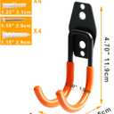 2 x KURUI Heavy Duty Garage Hooks for Hanging, 2 Pack Metal Garage Organization Hooks, Garage Storage Hooks for Ladder Extension Cord Cable, Wall Mount Small Utility Hooks, Garden Tool Organizer/Hanger