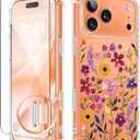 GVIEWIN for iPhone 17 Pro Case with Screen Protector, Upgraded [Full Camera Protection] [Non Yellowing] Floral Slim Shockproof Clear Women Phone Cover for iPhone 17 Pro 6.3" (Wild Bloom/Colorful)