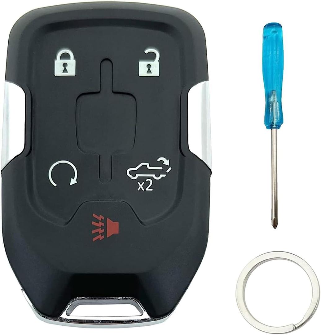 Smart Key Fob Cover Case Shell fit for 2021 2020 2019 Chevrolet Silverado 1500 2500 HD 3500 HD GMC Sierra 1500 2500 HD 3500 HD Keyless Entry Remote Key Fob (Without Chip, 5 Button)