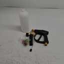 Pressure Washer Short Gun, Foam Cannon with 1/4 Inch Quick Connector, Power Washer with 5 Pressure Washer Nozzle Tips, M22-14 mm Inlet Connector