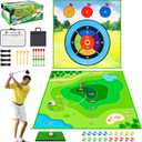 Battle Golf Chipping Game Set, 71x71in Double-Sided Mat with Stand, No Club, Target Disk Pattern: 3A