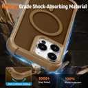 EYZUTAK Magnetic for iPhone 13 Pro Max Case, Compatible with MagSafe, Military Grade Drop Protection Translucent Matte Phone Case Slim Anti-Fingerprint Shockproof Protective Cover for Women Men-Gold