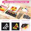 Colorful Fabric Paint Set for Clothes 12 Colors - Permanent Textile Paint Kit for Shoes, Canvas - Non-Toxic Slick Painting Set for Adults, Beginner & Artists (0.4 Fl Oz (Pack of 12))