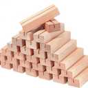 30Pcs Wooden Place Card Holders, Wood Photo Picture Card Holders for Weddings Banquets and Parties, Beech Table Number Holder Stands, Wood Menu Holder for Restaurants (30 Pcs-Natural- Slots 2mm)