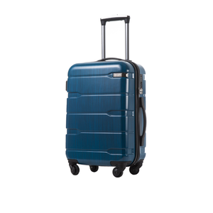 Coolife Luggage 21 x 8.5 x 15 Airline Approved Suitcase PC+ABS Spinner Built-In TSA lock Hardside Lightweight wheels (Caribbean Blue, S(20in_carry on))