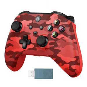 IWGAME Wireless Controller for X-BOX ONE/PC, 2.4G Plug and Play Gaming Controller with Turbo Function Support 3.5mm Headphone Jack, Dual Vibration, for X-BOX ONE S/X, X-BOX Series S/X(Red Camo)